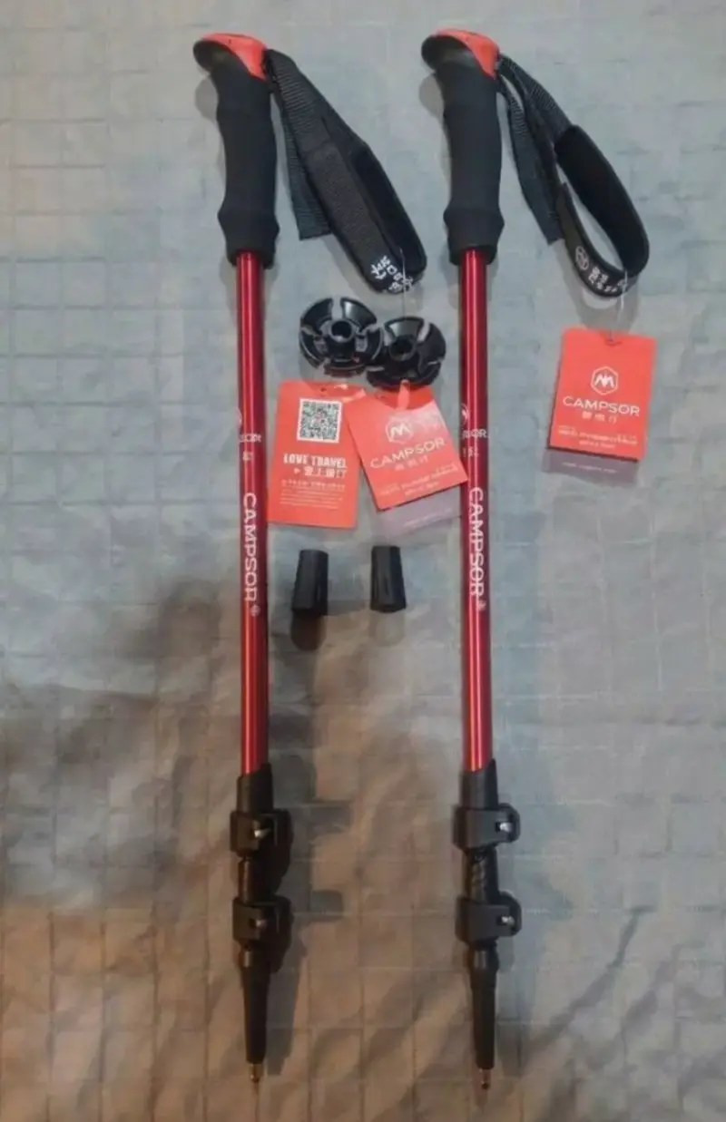 Bastones de trekking Campsor ajustables rojos