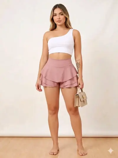 Shorts de volantes para mujer en varios colores - miniatura 1