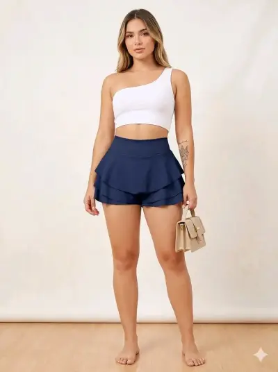 Shorts de volantes para mujer en varios colores - miniatura 2