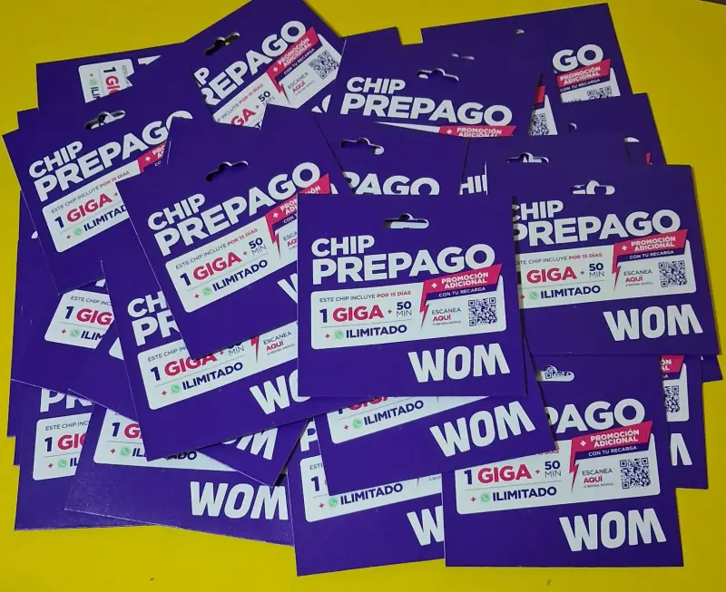 Chip prepago WOM PACK 41 unidades