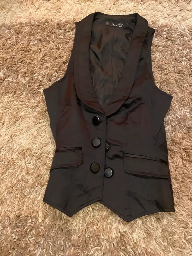 Chaleco de vestir negro elegante para mujer