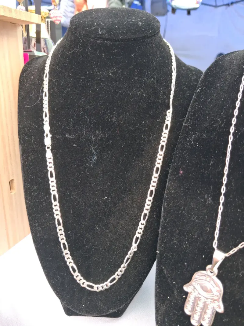 Cadena de plata estilo figarora hombre