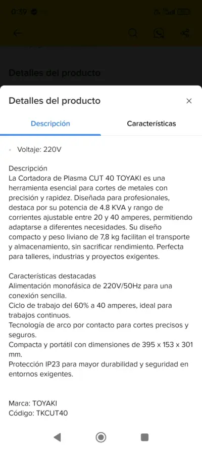 Cortadora de Plasma Toyaki TK-CUT40 220V - miniatura 3