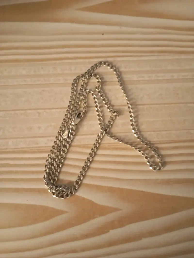 Cadena de plata estilo cubano - 2