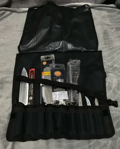 Set de cuchillos de cocina con estuche negro - miniatura 2
