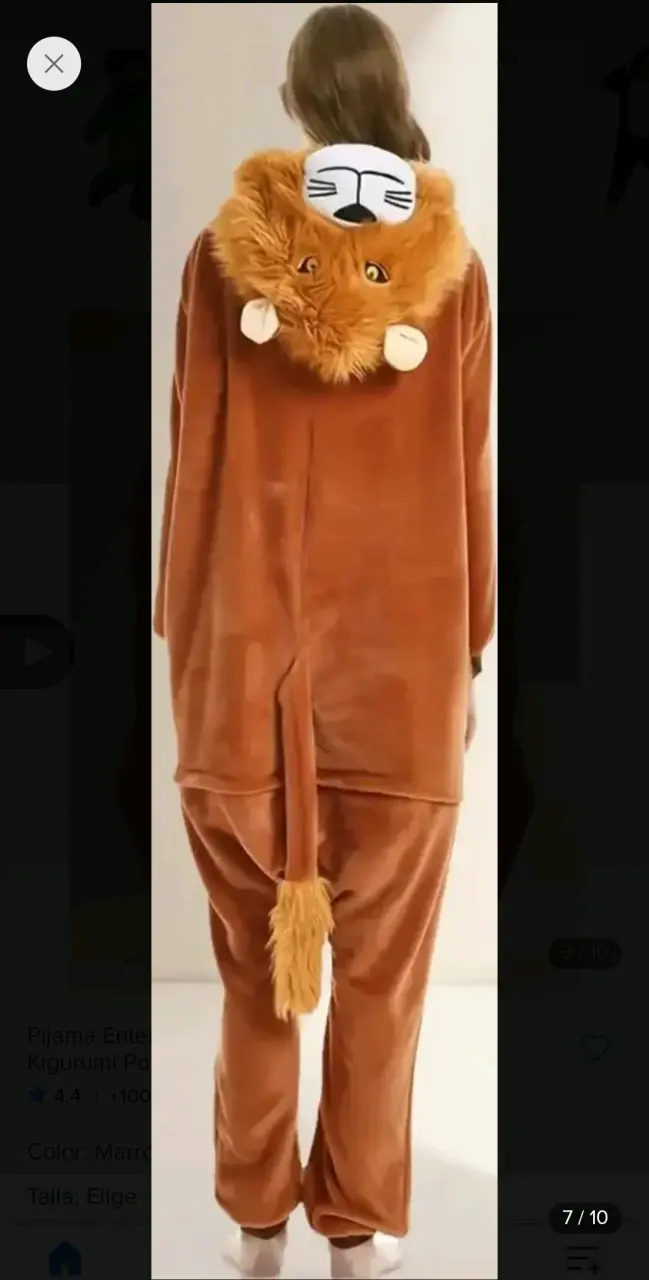 Pijama enterizo de león talla M - 4