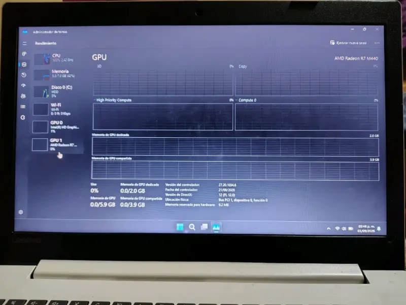 Laptop Lenovo Intel Pentium con Gráficos Radeon - 4
