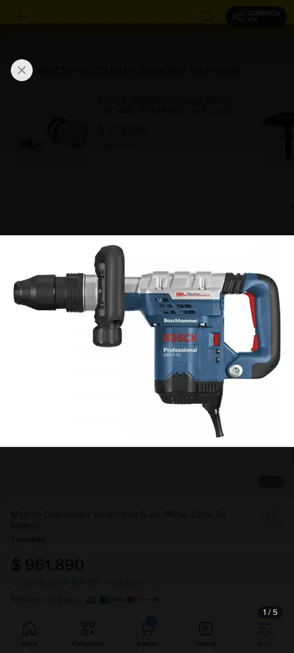 Martillo demoledor Bosch GSH 5 CE usado - 2