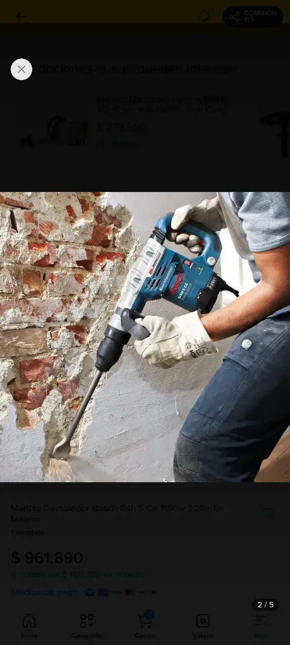 Martillo demoledor Bosch GSH 5 CE usado - 4
