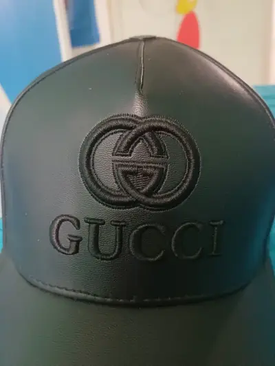 Gorra de cuero negra GG - miniatura 5