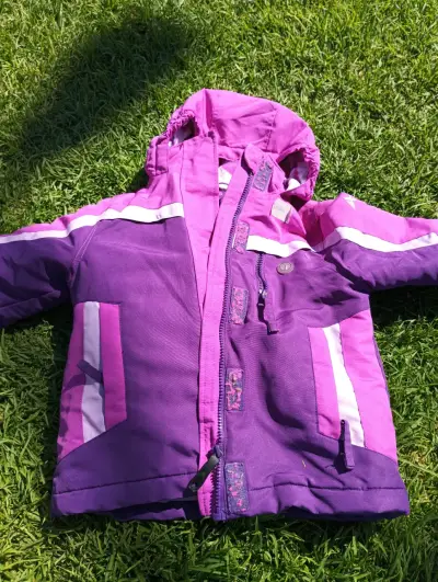 Chaqueta de invierno para niña morada con diseño - miniatura 5