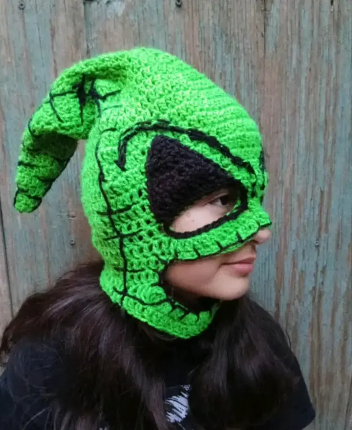 Pasamontañas tejido verde estilo monstruo oogie bu - 2