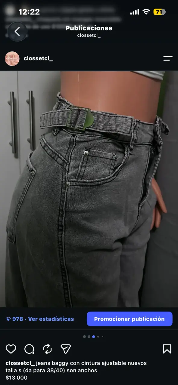 Jeans baggy gris con cintura ajustable nuevos - 3