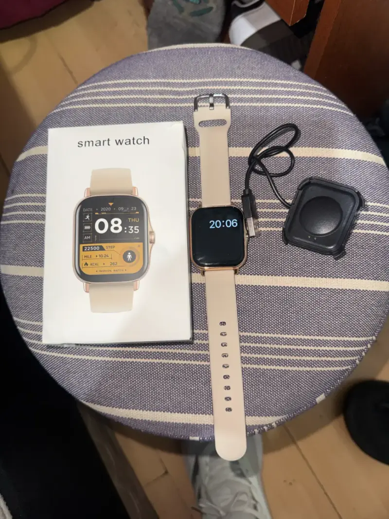Smartwatch beige con cargador y caja original - 1