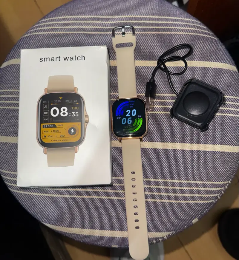 Smartwatch beige con cargador y caja original - 2