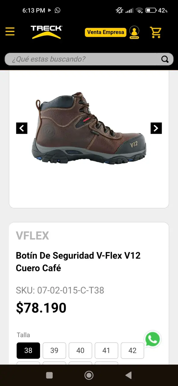Botines de seguridad V-Flex V12 cuero café - 2