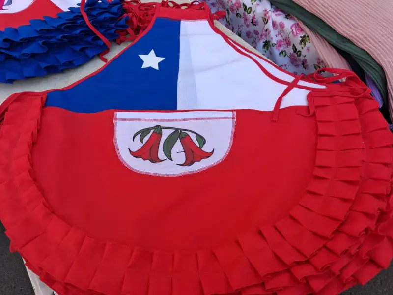 Delantal de cocina con diseño de bandera chilena - 2
