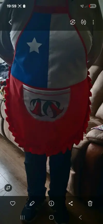 Delantal de cocina con diseño de bandera chilena - miniatura 4