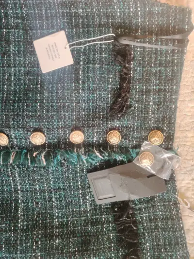 Falda Ellie Makir de tweed verde - miniatura 2