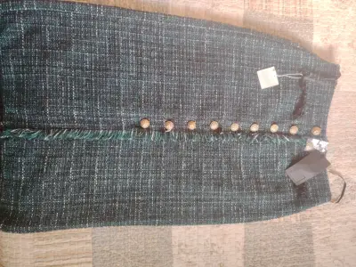 Falda Ellie Makir de tweed verde - miniatura 6