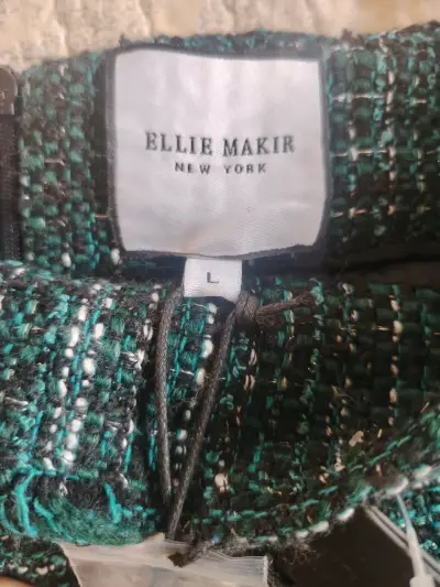 Falda Ellie Makir de tweed verde - miniatura 9