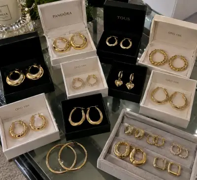 Set de Aros de Oro 18K Variados - miniatura 1