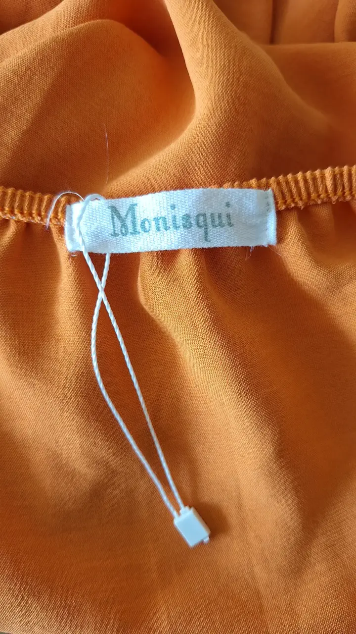 Vestido largo naranja de un solo hombro - 3
