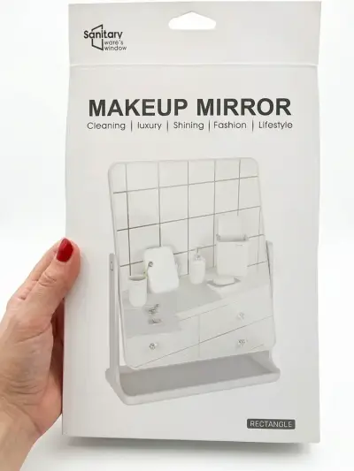 Espejo de Maquillaje Rectangular Blanco - miniatura 1