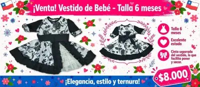 Vestido de huasita para bebé talla 6 meses - miniatura 1