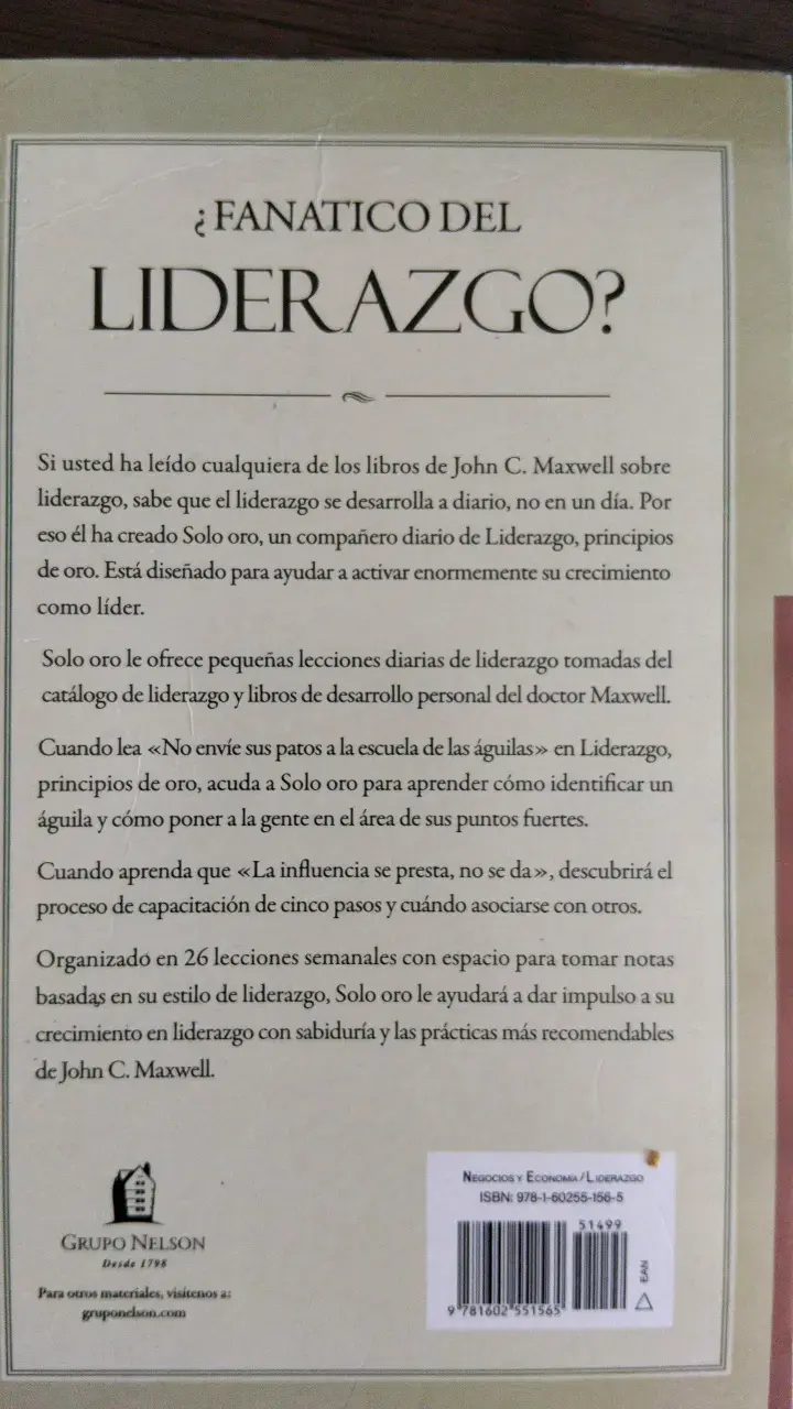 Libro Solo Oro de John C. Maxwell ALTERNATIVO - 3