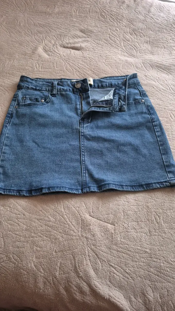 Falda de mezclilla azul estilo vintage - 1