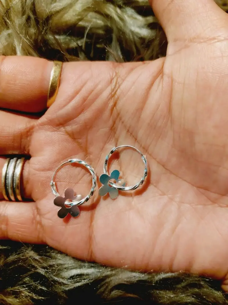 Set de Aros de Plata con Diseños Variados - 2