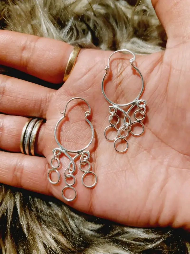 Set de Aros de Plata con Diseños Variados - 3