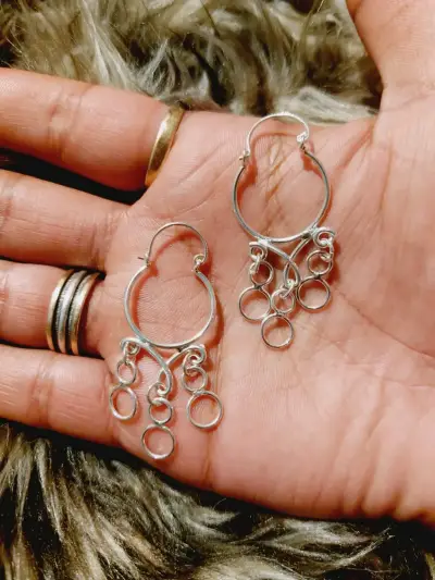 Set de Aros de Plata con Diseños Variados - miniatura 3