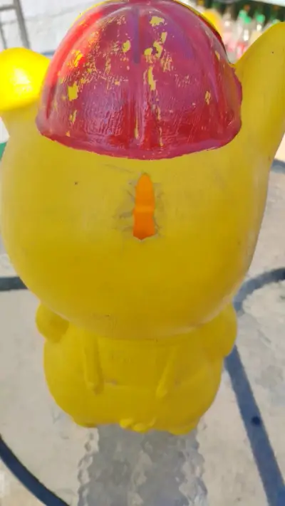 Figura decorativa de cerdito amarillo vintage - miniatura 3