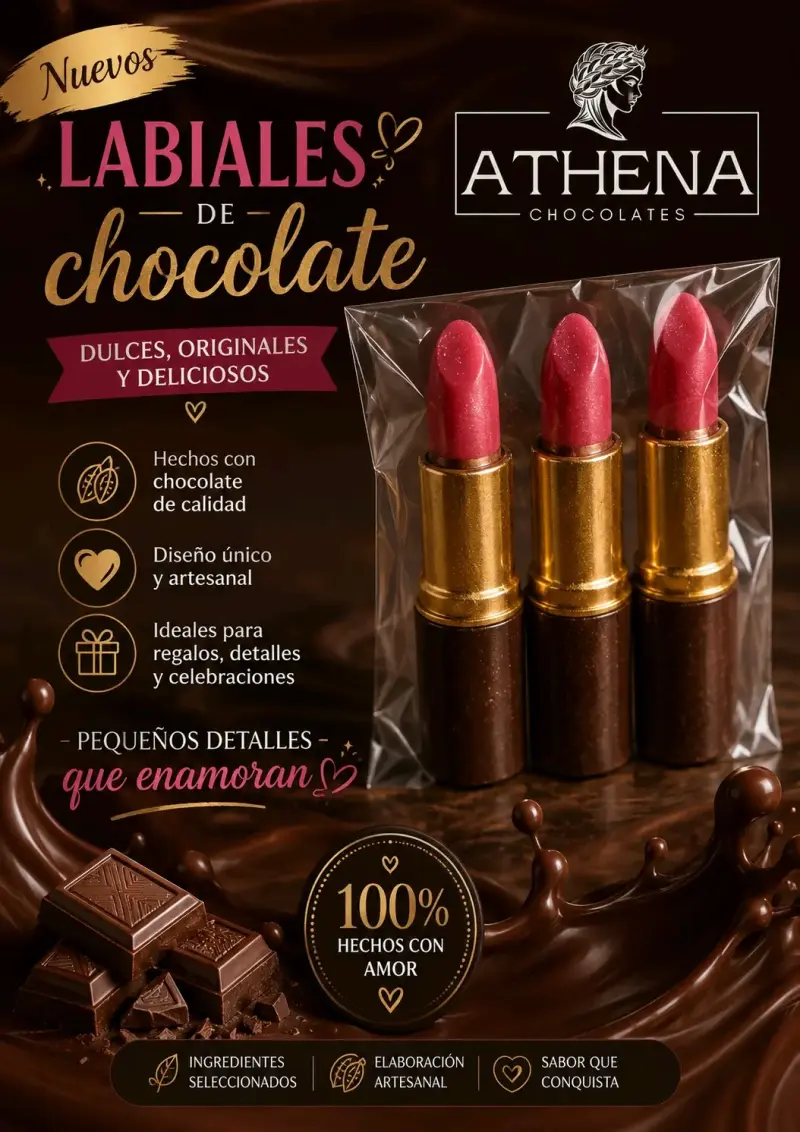 Labiales de Chocolate Athena Dulces y Originales - 1
