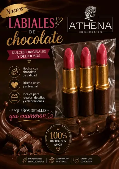 Labiales de Chocolate Athena Dulces y Originales - miniatura 1