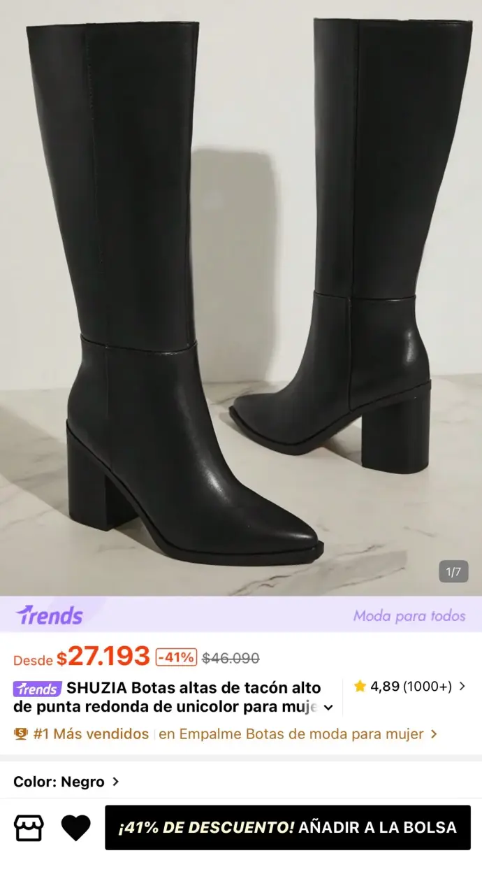 Botas negras de poliuretano para mujer - 4