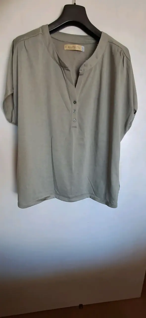 Blusa verde oliva de mujer Abstracts talla XL - 1