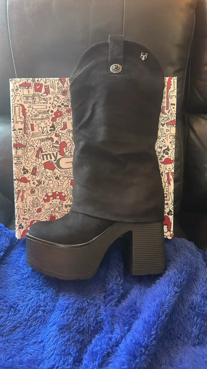 Botas negras de plataforma alta mujer casi nuevas - 1