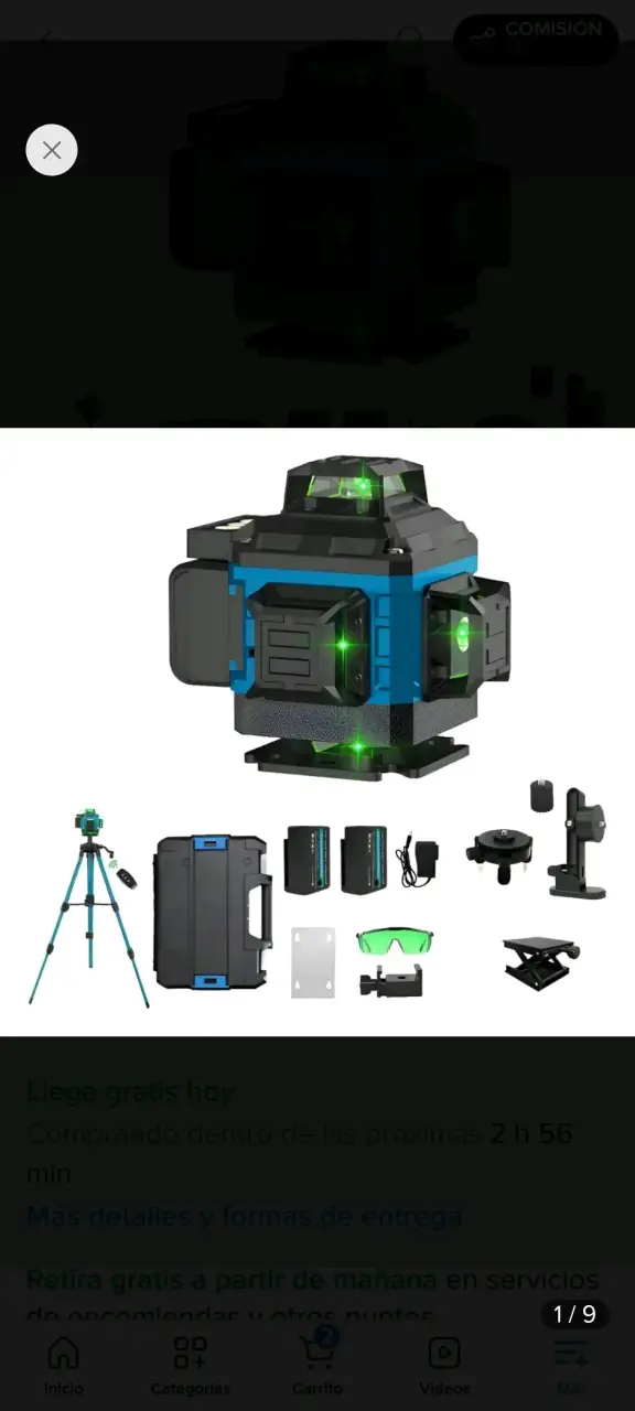 Nivel láser 3D con trípode y accesorios - 1