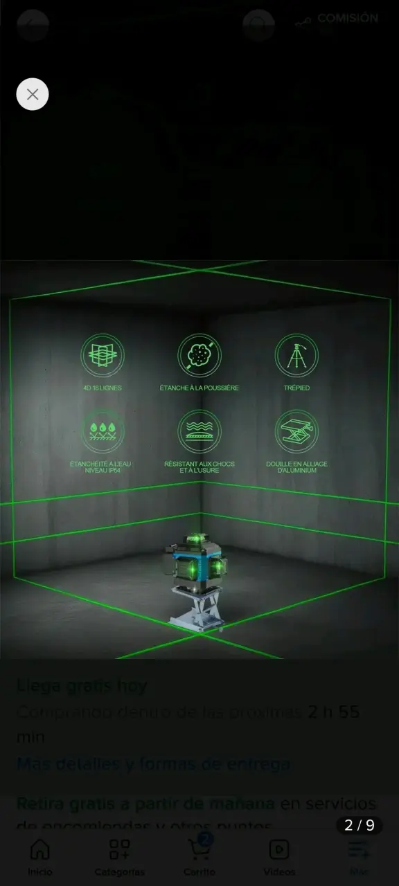 Nivel láser 3D con trípode y accesorios - 4