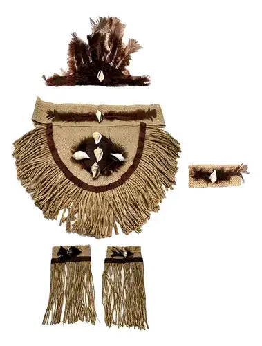Disfraz de danza tribal con plumas y flecos - miniatura 1