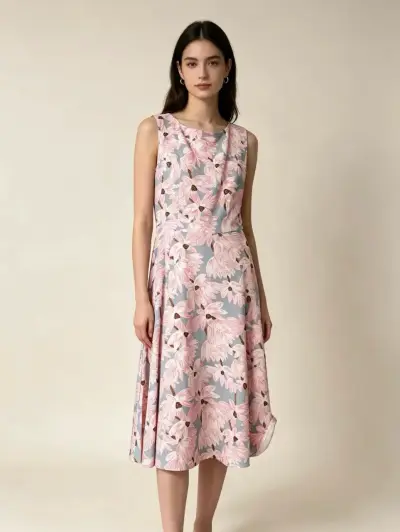 Vestido floral sin mangas para mujer talla S - miniatura 1