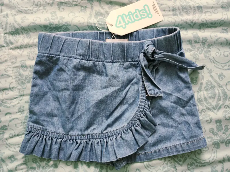Shorts de mezclilla para niña con lazo 4kids