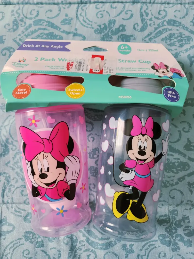 Vasos con bombilla Minnie Mouse Disney Baby