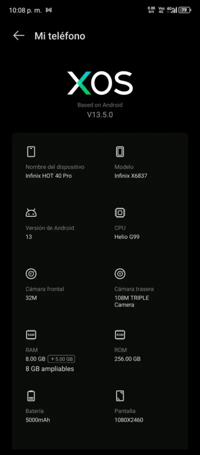 Smartphone Infinix HOT 40 Pro 256GB Azul - miniatura 3