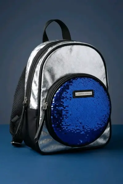 Mochila Gabriela Zapata con lentejuelas azules - miniatura 1