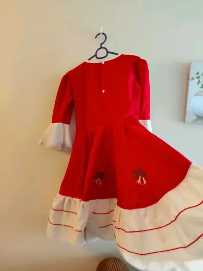 Vestido tradicional chileno rojo para niña talla 1 - miniatura 2