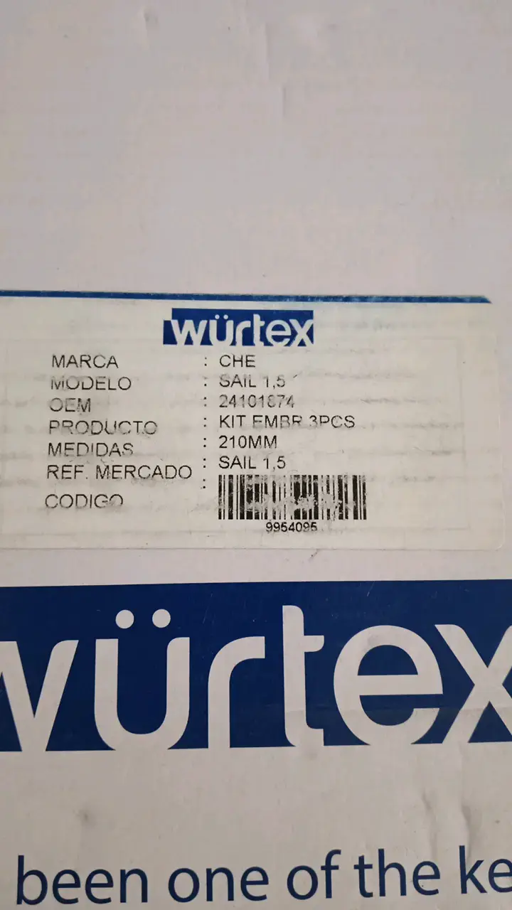 Kit de Embrague Würtex para Chevrolet Sail 1.5 - 4